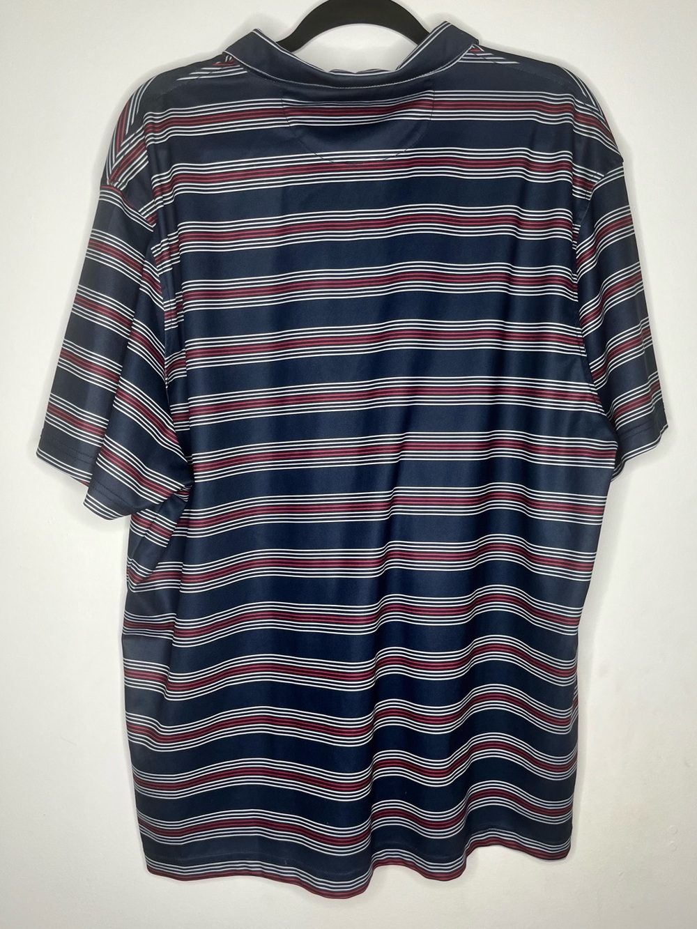 Etonic Navy Polo with White and Red Stripes - Picture 2 of 3
